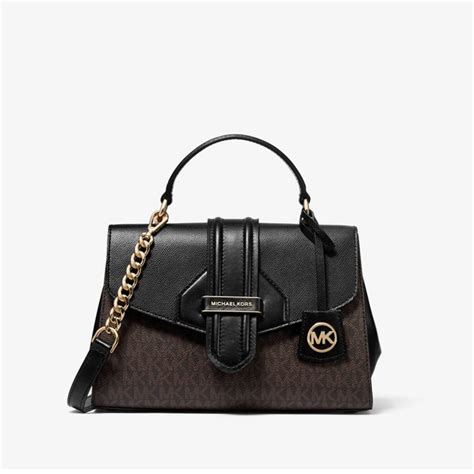 Bleecker Small Logo and Leather Satchel – Michael Kors Pre